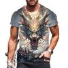 Fashion Men's Crew Neck Short Sleeve 3D Casual Color Printing Casual Short Sleeve Crew Neck T-Shirt