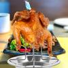 Outdoor Camping Chicken Roaster Rack Thickened Carbon Steel BBQ Grill Stand Non Stick Roast Chicken Holder Pan