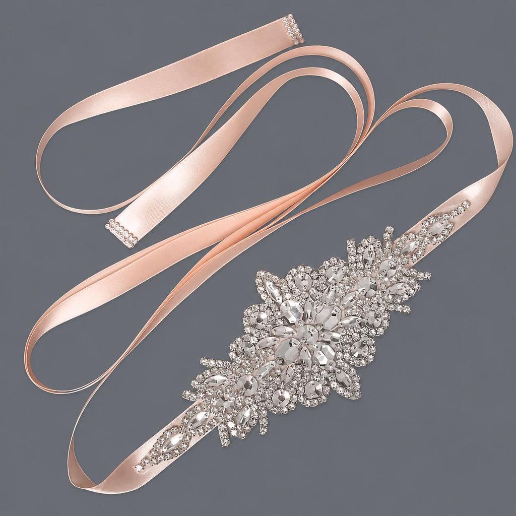 Elegant Silver Rhinestone Wedding Belt – Versatile High-End Dress Accessory for Fashion Shows and Performances