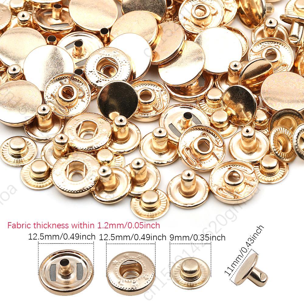 20Sets/Pack 10-15Mm Metal Snap Buttons Sewing Accessories Botones Snaps Button For Clothing Bags Leather Pressure Snap Fasteners