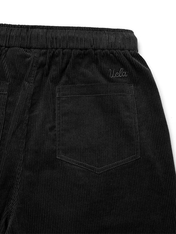 UCLA Unisex Corduroy Full Elastic Wide Pants [Black](Uzalp82_39)