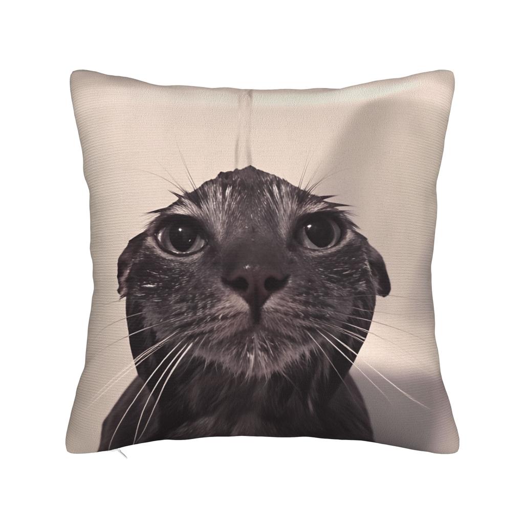 Pet Cat Funny memes Pillow Case Retro Trendy Pillow Cover Comfy Pillowcases For Sofa Couch Bed Living Room