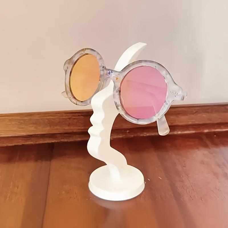 1PC  Modern Minimalist Side-mounted Eyeglasses Frame, Unique Curved Design, Stylish Eyeglasses Storage Rack, Desktop Ornament.
