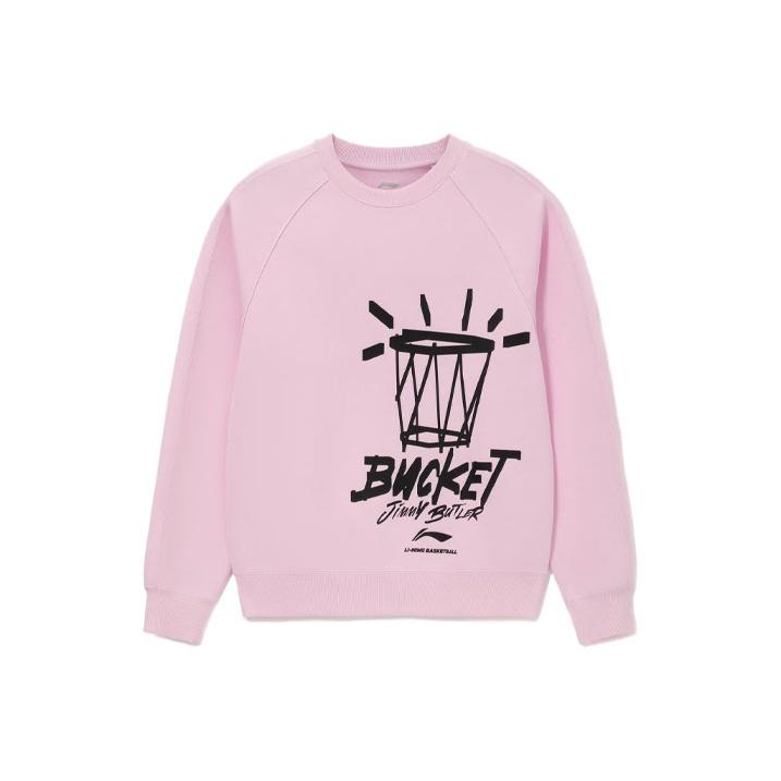 

Li-Ning Sports Basketball Series Толстовка с круглым вырезом и буквенным принтом Мужские топы Розовый AWDS101-2 M