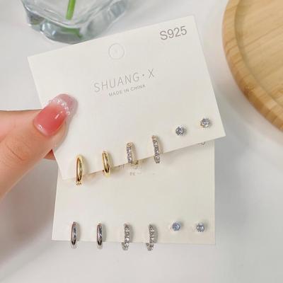 "Three-Piece Full Diamond Circle Earrings Set for Women – Versatile Daily Design, Comfortable for Sleeping, No Need To Remove Ear Studs"