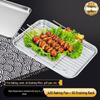 430 Stainless Steel Multi-Purpose Square Pan with Rack - Flat Bottom Grill, Baking & Steaming Tray