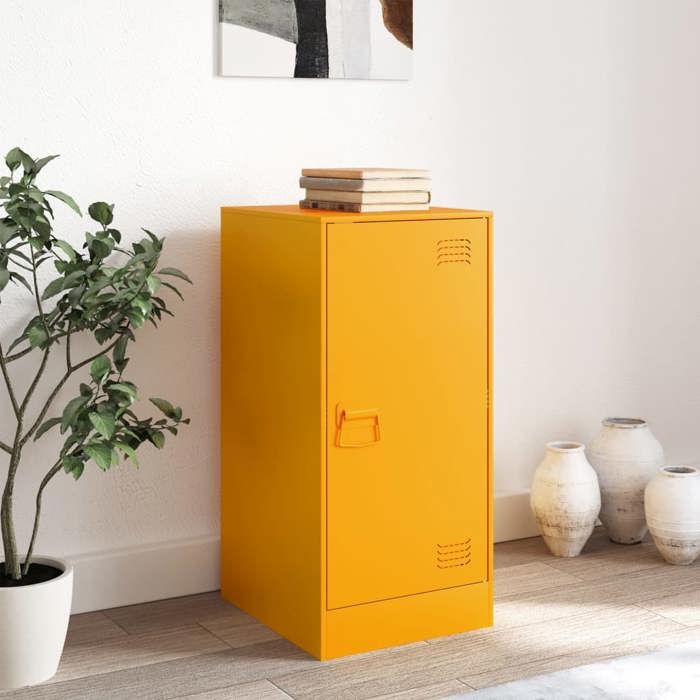 VidaXL Buffet jaune moutarde 34,5x39x73 cm acier, armoire, placard, buffet haut, armoire latérale, armoire de rangement, 841712