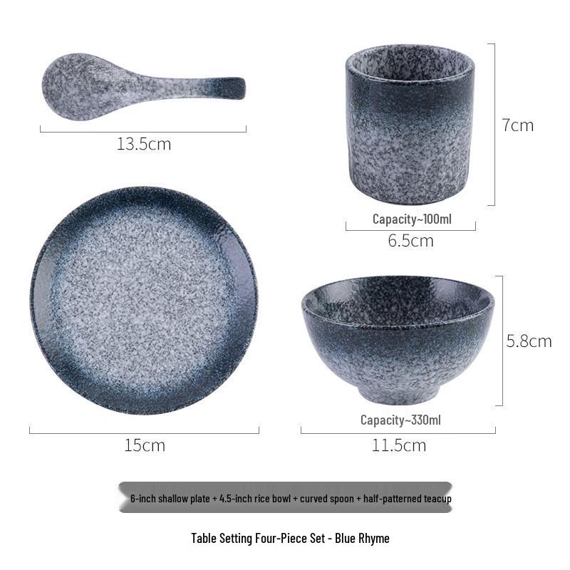 Japanese Ceramic Tableware 4-Piece Set