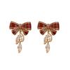 Women's 2023 Trendy Bow Zirconia Dangle Stud Earrings - Light Luxury Niche Design