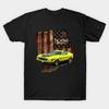 Men Black Print T-shirt Mach 1 Mustang No-Cut Transfer Paper Print Cotton Tshirt