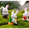 (6 Pcs Rabbit Set) Miniature Showpiece Set for Home Decor,Car Dashboard,Valentine,Living Room,Gifts Figurines,Cake Decoration Items
