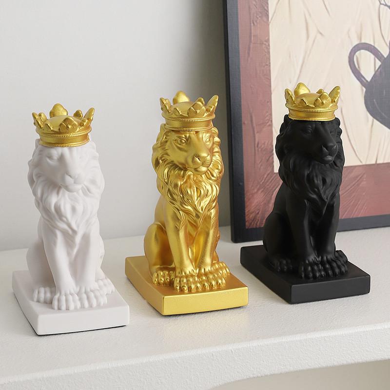 Nordic Lucky Lion Ornament With Resin Material For Living Room And Office
