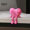 Heart Shape Statue Love Figurine with Articulated Legs, 3D Printed Statue, Romantic Gift Idea Decoration for Home Office, Valentine's Day Desktop