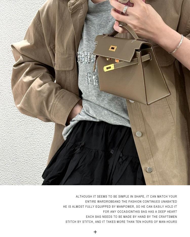 2025 Kabelka Kelly z pravé kůže s potiskem dlaně - Jedno rameno & Crossbody se zlatou přezkou