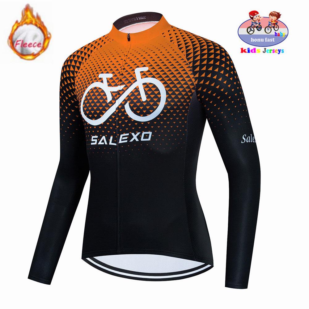 2026 Winter Velvet Warm Cycling Clothing Suit Set Fleece Children's Keep Warm Kids Jersey Bike Suit Jacket Clothes MTB Kids Cycling Trousers Equipage