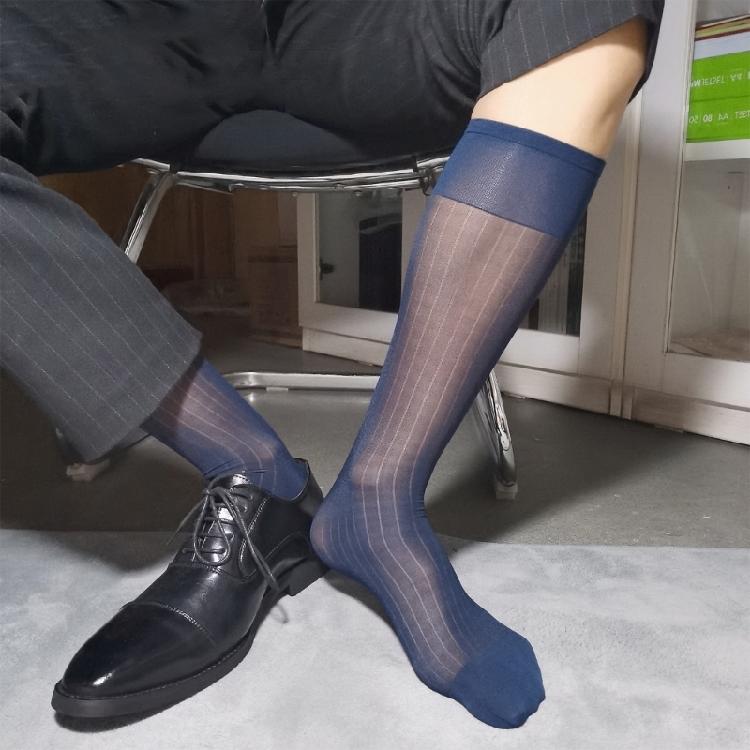 Herren Über die Wade Feine Nylon Kniehohe Anzugsocken