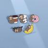 Lazy Cute Sloth Enamel Pin Cartoon Coffee Donut Banana Pillow Lapel Brooch Backpack Clothes Badge Decorative Metal Jewelry Gifts