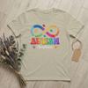 Autism Awareness Acceptance Infinity Symbol T Shirts Unisexs Cotton Funny TShirt Round Neck Tee Shirt Short Sleeve Tops Unique