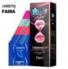 Celebrity Ultra-Thin G-Spot Condoms, Ice & Fire Combo, Small Size, Large Particles, Black