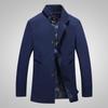 Spring and Autumn Cotton Washed Cotton Jacket Men's Medium and Long Windbreaker Business Casual Men's Jacket
