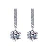 Sterling Silver s925 Moissanite Stud Earrings with Round Tassel Pavé - European & American Style for Men & Women
