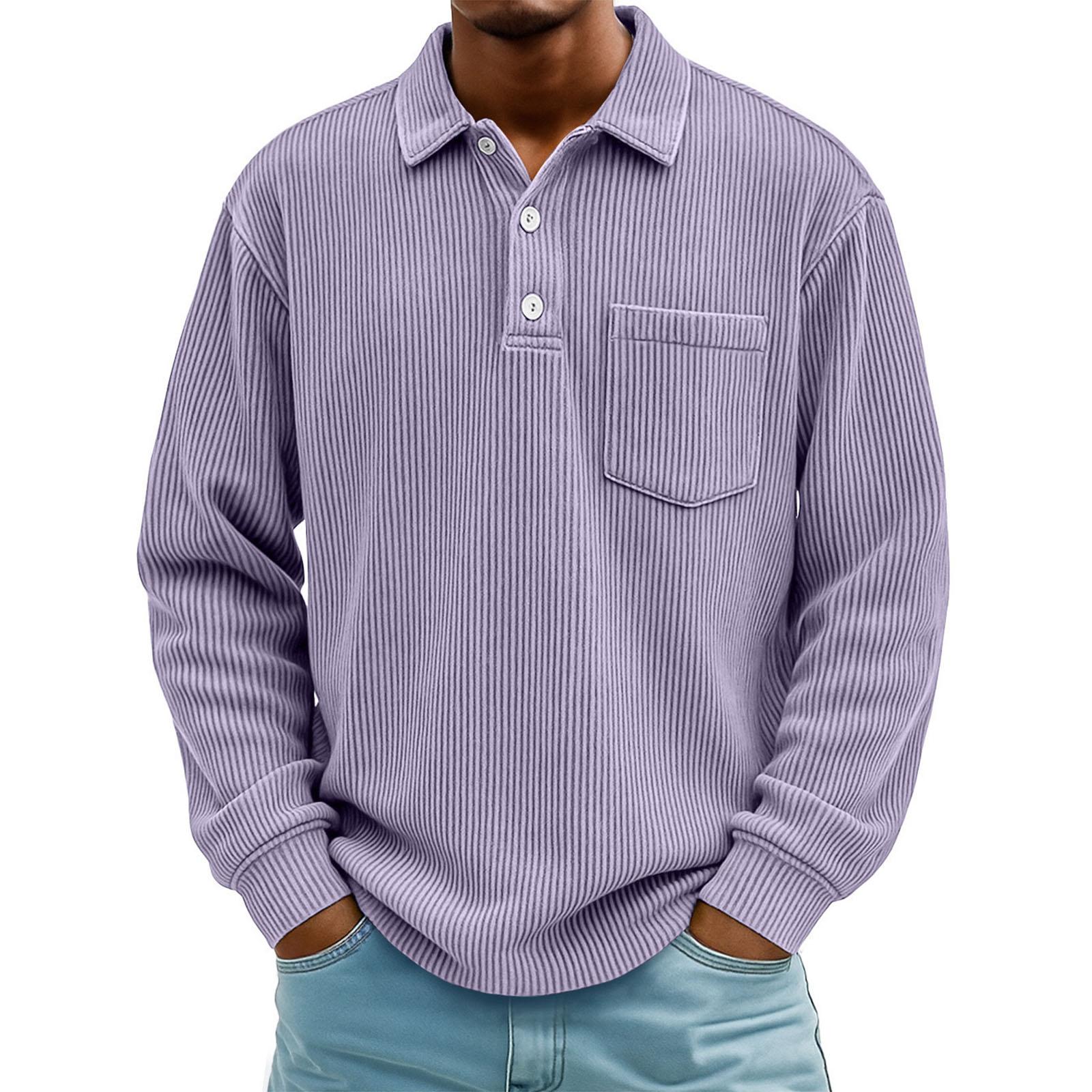 

Men s Loose Lightly Ripe Leisure Stripes Retro Long Sleeves Upper Garment L