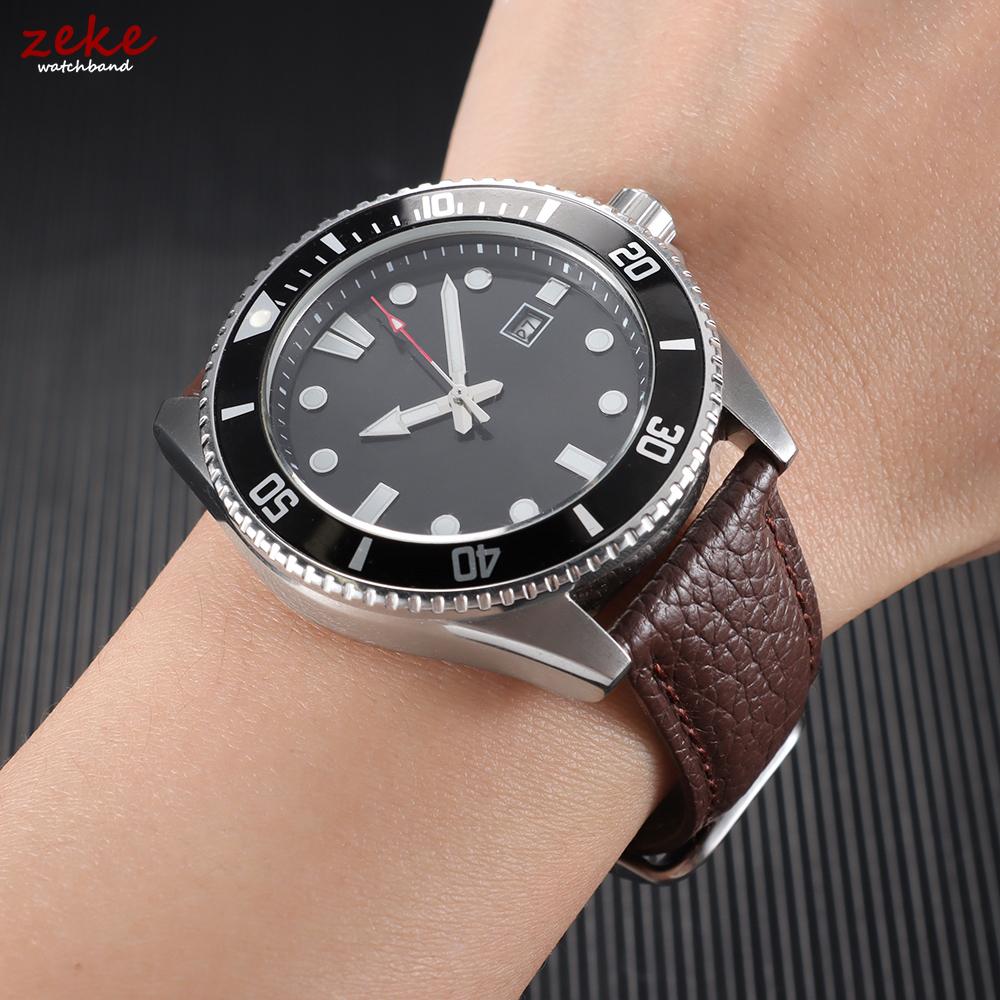 Litchi Pattern Soft Cowhide Watch Band Bracelet 18mm 19mm 20mm 21mm 22mm Replacement Wristwatch Straps for Men Women Watchbands