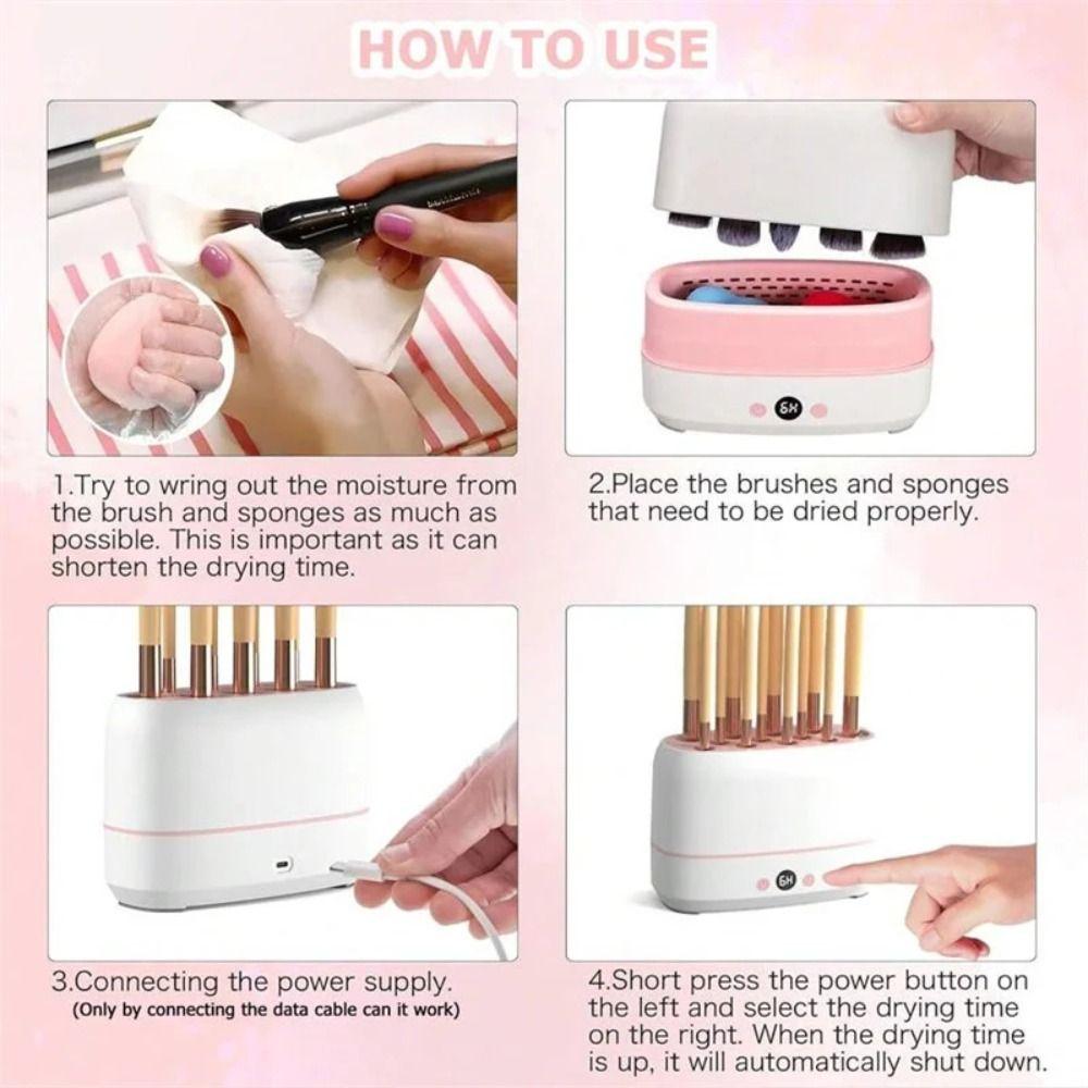 Fast Dryer Makeup Brushes Dryer Automatic Automatic Brush Cleaner  Cosmetic Puff Makeup Tools.