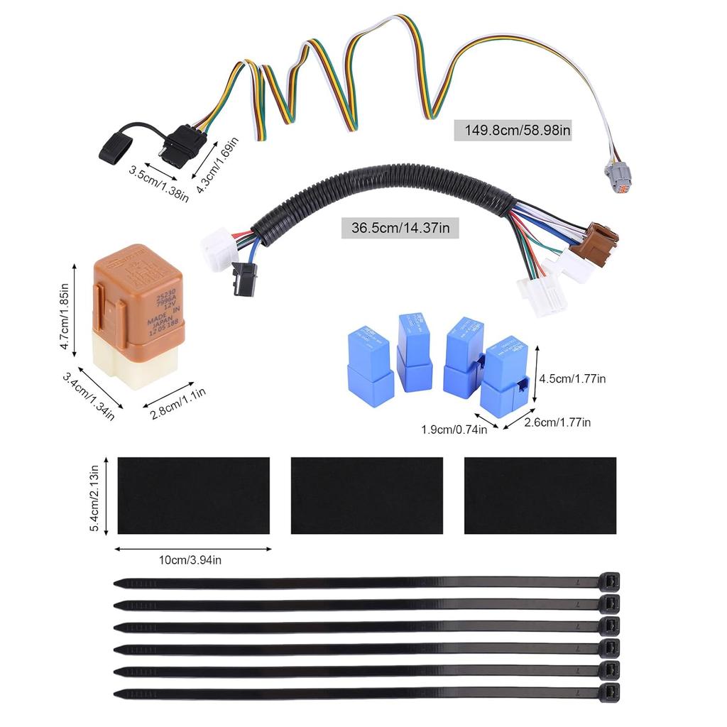 4 Way Flat Trailer Wiring Harness Kit Compatible with Infiniti QX60 2014-2020, for Nissan Pathfinder 2013-2020 4 Way Flat T-Connector Harness,