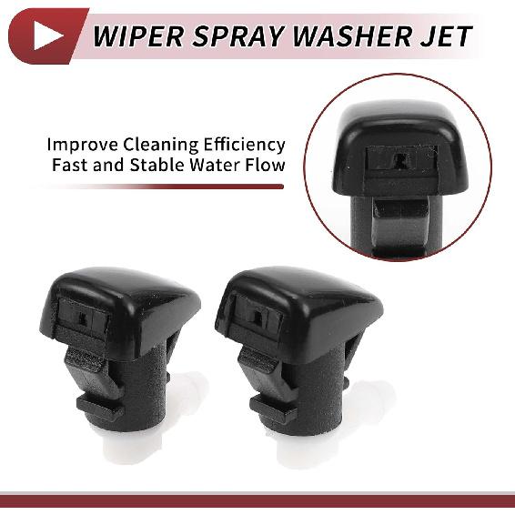 2pcs Windshield Washer Nozzle for Cadillac SRX for Cadillac SRX Front Windshield Spray Nozzles Wiper Spray Washer Jet No.25823361 Black Plastic