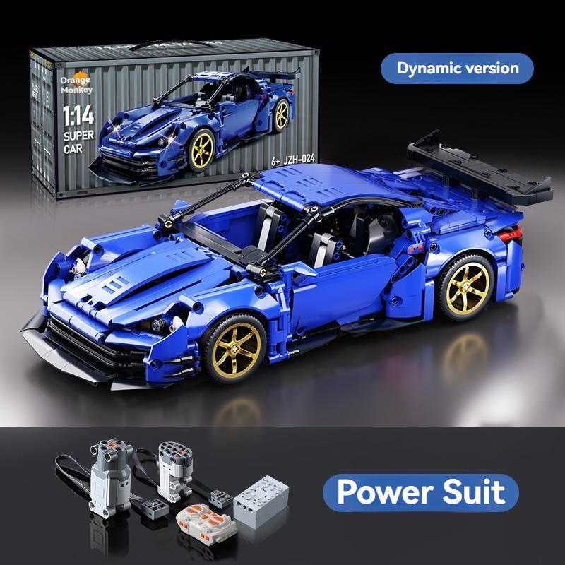 DIY Technical Super Speed Sport Car Building Blocks MOC Assemble Bricks Racing Vehicle Toys  Birthday Halloween Christmas Gifts