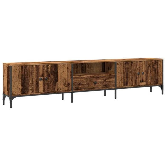 VidaXL Meuble TV avec tiroir vieux bois 200x25x44 cm bois d'ingénierie, support TV, meuble multimédia, meuble latéral, 857696