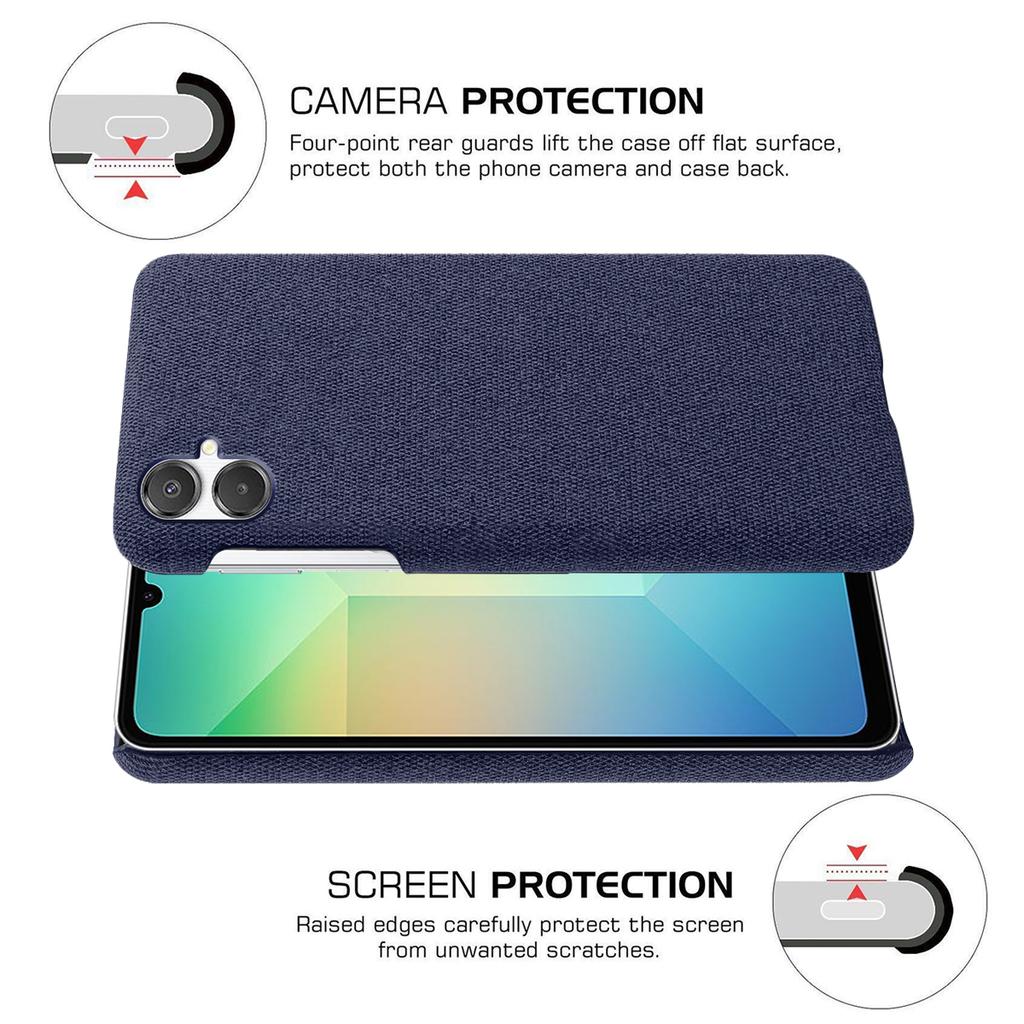 For Samsung Galaxy A07 4G Phone Case Cloth Texture Anti-Scratch Protective PC Back Cover