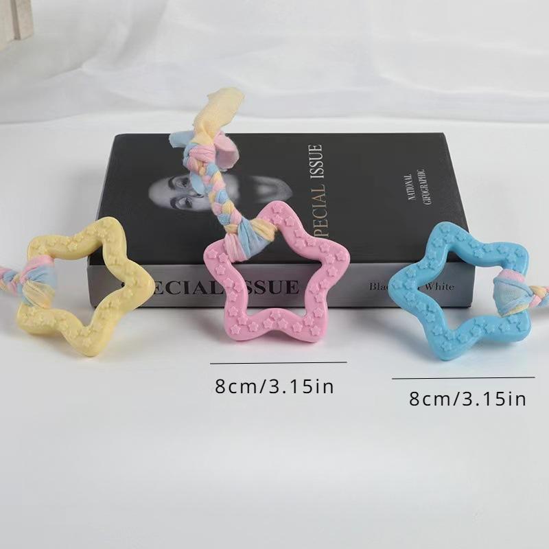 

Durable Chew-Resistant Dog Chew Toys for Teeth Cleaning - Colorful Cartoon Bone, Rope & Plush Ball Shapes for All Breed Sizes star cloth синий
