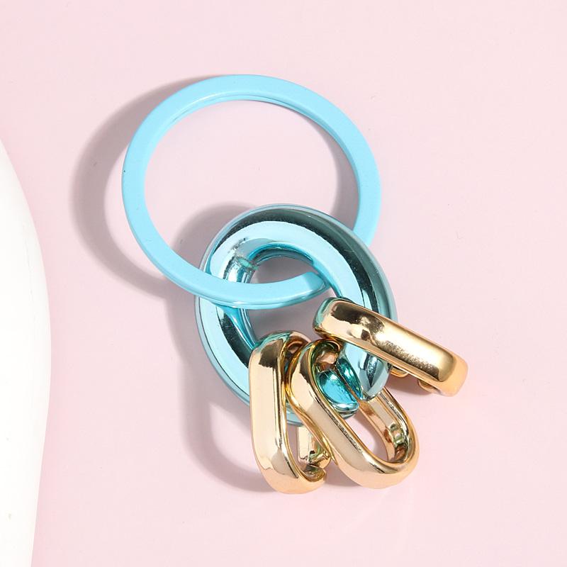 Colorful Acrylic Plastic Link Chain Keychain Creative Handmade Key Ring For Women Men Handbag Accessories DIY Friendship Gifts