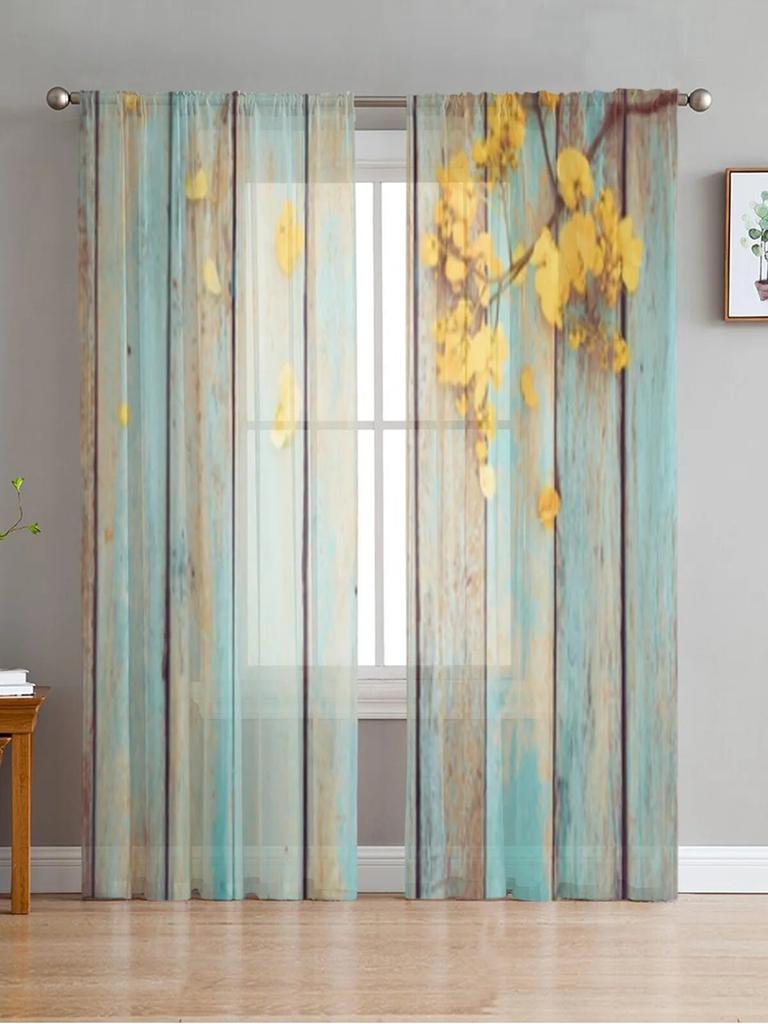Ușă De Lemn Stil Vintage Perdele Moderne Tulle Pentru Sufragerie Dormitor Casă Bucătărie Fereastra Perdele Sheer