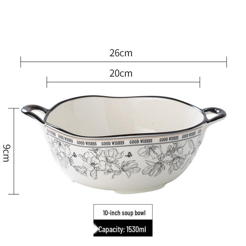 Elegant Ceramic Tableware Set: Thickened Bowls & Plates with Gift Box