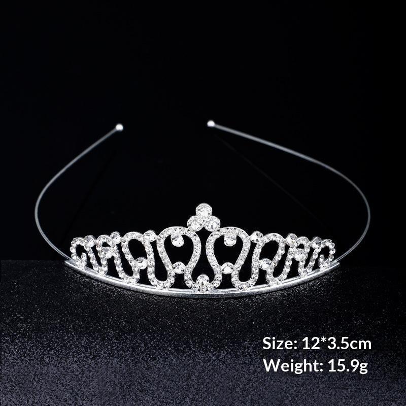 Romantic Princess Crown For Girls Rhinestone Crystal Hair Crowns Queen Headband Bridal Headdress Tiaras Hair Jewelry Accessories