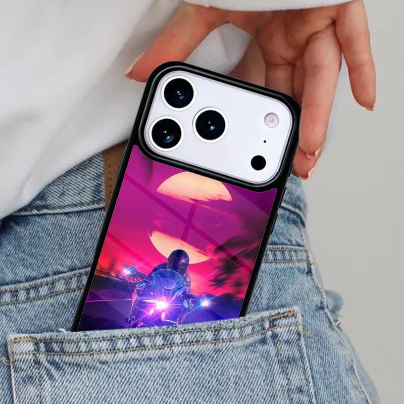 Road Bike Neon City Retro 1980 Phone Case for iPhone 17ProMax 12 13 14 15 16e 17 Pro Max Plus Air Cover