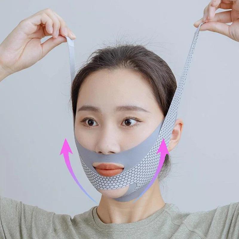 Face-Lift mit Schlaf Face V Shaper Gesichtsschlankheitsbandage Entspannungsform Lift Reduziert Doppelkinn Gesicht Ausdünnung Bandmassage