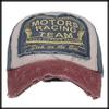 Cap with Distressed English CA679 [White Fang] Finish, Letters, Hat, Sports, Running, Outdoor, Women, Men, (red Navy)