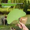 Durable Ginkgo Leaf Plastic Fan - Large, Thick, Artistic & Lightweight Hand-Crank Fan, Drop-Proof & Perfect for Summer