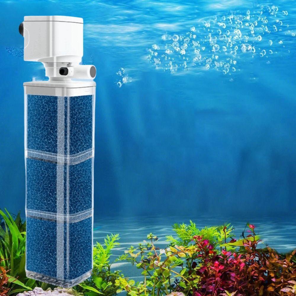 Mute Fish Tank Submersible Filter Plastic Water Purification Oxygenation Pump Removable Built-in Filter