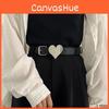Black Elegant And Camel Pu Leather Heart Belt For Women Trendy Waist Accessory