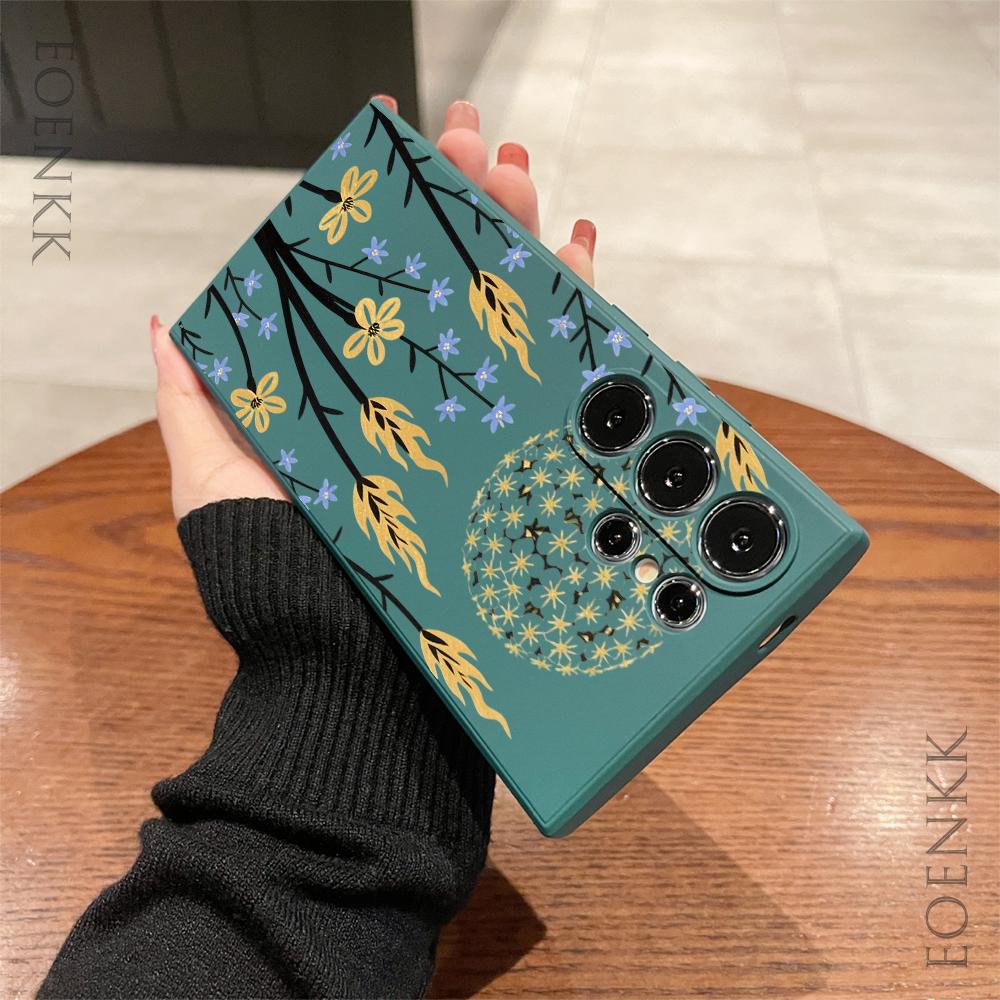 Simple Flower Pattern Soft Phone Case For Samsung Galaxy S25 S24 Ultra S23 S22 S21 S20Ultra FE Plus Note10 20 Lite Fashion Cover