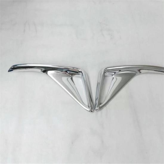 Chrome 2Pcs Rear Fog Lamp Bumper Light Cover Trim For Toyota C-Hr Chr 2018-