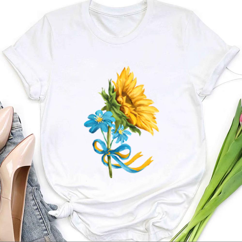 

Україна Футболка Україна Соняшник Графічна Футболка Соняшник Футболки Модні Ретро Короткий Рукав Топи Українські Подарунки Жіночий Одяг S