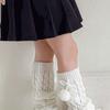 Korean Style Knitted Leg Cover JK Plush Ball Leg Socks Kawaii Children's Leg Warmers  Girls