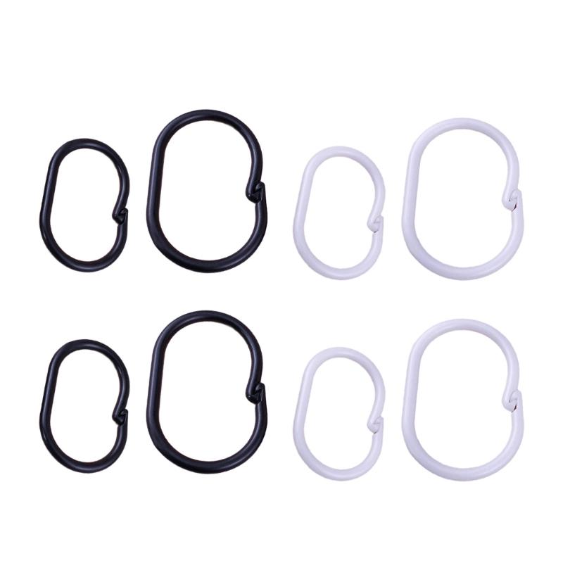 100pcs Smooth Sliding Shower Hooks With Locking Mechanism Waterproof Snap Lock Rings Bathroom Curtain Rod Attachments