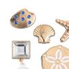 6 Stuks/Set Zomer Strand Schoenschoonmakers, Goudkleurige Schelp Zeester Charms, Oceaan Thema Decoraties voor Klompen Vrouwen Meisjes Schoen Gaten